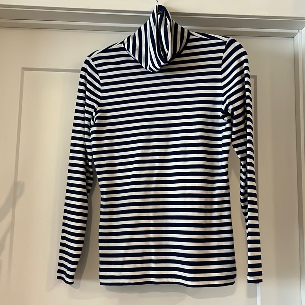 Women’s Lands End Small Fitted L/S Striped Turtleneck Shirt
